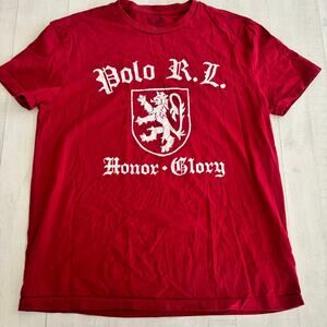 Polo Talph Lauren Red Honor Glory 100% Cotton T Shirt Mens Size Small